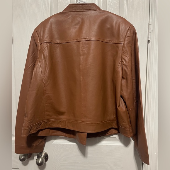 MICHAEL Michael Kors Tan Leather Jacket - Picture 9 of 13